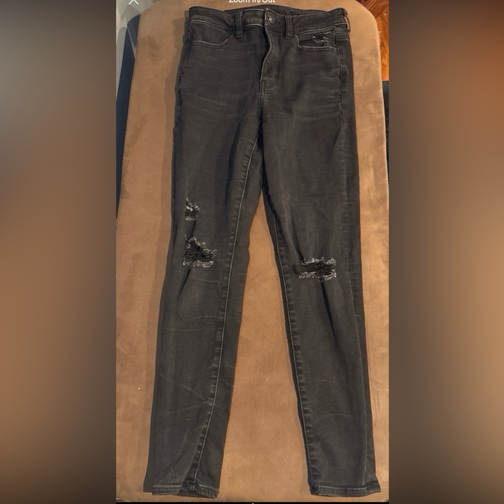 American Eagle Distressed Black Jeans for Women